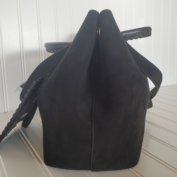 House of Harlow 1960 Black Suede Luxe Satchel NWT - Picture 6 of 9